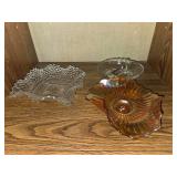 Assorted Vintage Home Decor Collection including Brass Plates, Crystal Dishes, and More