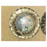 Assorted Vintage Home Decor Collection including Brass Plates, Crystal Dishes, and More