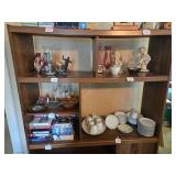 Vintage MCM Dark Wood Shelving Unit ONLY - CONTENTS NOT INCLUDED
