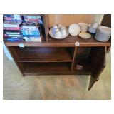 Vintage MCM Dark Wood Shelving Unit ONLY - CONTENTS NOT INCLUDED
