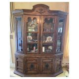 Vintage Wooden China Cabinet with Glass Doors (CONTENTS NOT INCLUDED)