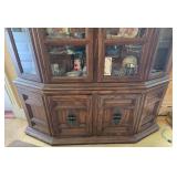 Vintage Wooden China Cabinet with Glass Doors (CONTENTS NOT INCLUDED)