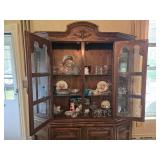 Vintage Wooden China Cabinet with Glass Doors (CONTENTS NOT INCLUDED)