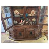 Vintage Wooden China Cabinet with Glass Doors (CONTENTS NOT INCLUDED)