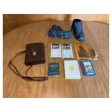 Assorted Items: Totes Overshoes, Books, Stapler, and Leather Shoulder Bag and More!