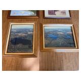 Collection of 4 Framed Landscape and Nature Artwork Pieces