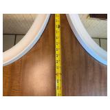 Pair of Oval Wall Mirrors with White Frames