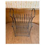 Vintage Metal Wire Floor Magazine/Vinyl Rack