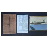 Vintage Aviation Memorabilia Collection with Newspaper Clipping