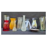 Assorted Collection of Glass Vases and Towels
