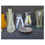 Assorted Collection of Glass Vases and Towels