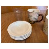 Assortment of Mugs, Bowls and a VTG Women of WWII Tote Bag