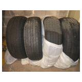 Set of 4 Used Radial Tires with Maximum Load Capacity of 1499 lbs