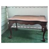 Vintage Wooden Coffee Table with Carved Legs