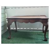 Vintage Wooden Coffee Table with Carved Legs