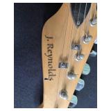J. Reynolds Electric Guitar with Rainbow Strap and Dean Gig Bag