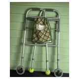 Folding Walker with Attached Storage Bag and Tennis Ball Covers
