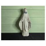 Trio of Decorative Statues: Two Bronze-like Figures and a Cement Madonna