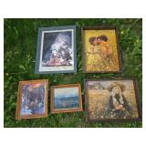 Set of 5 Framed Artworks Including Lee Dubin and Wildlife Scenes