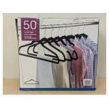 Premium Costco Flocked Hangers - 50 packs - Black - Non Slip