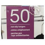 Premium Costco Flocked Hangers - 50 packs - Black - Non Slip