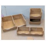 4 Piece Storage Set - Bamboo - Stackable