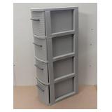 4 Drawer Skinny Tower Dark Gray - Brightroom™: Plastic Storage Drawers