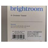 4 Drawer Skinny Tower Dark Gray - Brightroom™: Plastic Storage Drawers