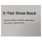 Small Space Metal Shoe Rack Black - Brightroom™: Steel Frame, Freestanding Shoe Organizer, Holds 9 Pairs, 29"x7"x29"