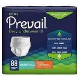Prevail Incontinence Underwear for Women, Adult, Small, 20-34 Inch Waist, Disposable, Maximum Absorbency, 88 Count