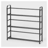 Small Space Metal Shoe Rack Black - Brightroom™: Steel Frame, Freestanding Shoe Organizer, Holds 9 Pairs, 29"x7"x29"