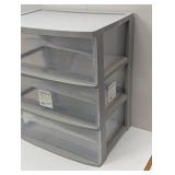 3 Drawer Wide Cart - Gray - Brightroom™