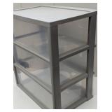 3 Drawer Wide Cart - Gray - Brightroom™