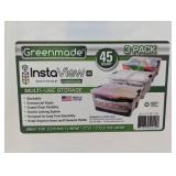 Greenmade InstaView 45 Multi-Use Storage Bin, 45 Quart, Clear, 3 ct