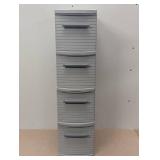 4 Drawer Skinny Tower Dark Gray - Brightroom™: Plastic Storage Drawers