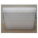 Set of 4 - IRIS Buckle Up Storage Set -12.9 Quart, Clear