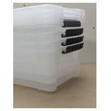 Set of 4 - IRIS Buckle Up Storage Set -12.9 Quart, Clear