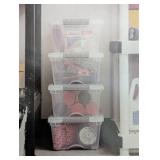 Set of 4 - IRIS Buckle Up Storage Set -12.9 Quart, Clear