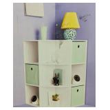 Corner Cube Bookshelf White - Room Essentials™: 3 Shelves, 9 Compartments, Bookcase & Toy Storage, 11" Cube System Compatible