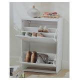 Pivot Open Shoe Cabinet White - Brightroom™: Shoe Organizer, Holds 12 Pairs