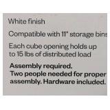 Corner Cube Bookshelf White - Room Essentials™: 3 Shelves, 9 Compartments, Bookcase & Toy Storage, 11" Cube System Compatible