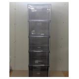 Set of 5 Brightroom Shoe Storage - Stackable Bins - Pull Out Drawers - Some Minor Cracking
