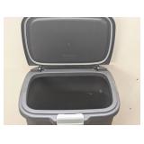 Hefty 13gal Odor Block Trash Can Black: Kitchen Touch-Top Garbage Can, Tight-Fitting Lid