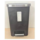 Plastic Locking Lid Step Trash Can Black - Brightroom™: 13 Gallon Indoor Kitchen Garbage Can, Spot Clean, 25.6" Height