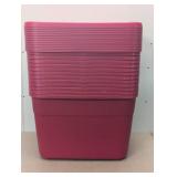 Set of 12 - Brightroom Storage Totes - 18 Gallon with Lids - Red