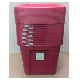 Set of 12 - Brightroom Storage Totes - 18 Gallon with Lids - Red