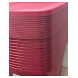 Set of 12 - Brightroom Storage Totes - 18 Gallon with Lids - Red