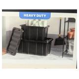 Set of 3 - 38gal Heavy Duty Storage Tote Black - Brightroom™