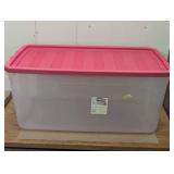 50gal Clear Stacker Box - Clear Base Rocket Red Lid and Latch - Brightroom™: Portable Plastic Utility Storage Tub