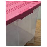 50gal Clear Stacker Box - Clear Base Rocket Red Lid and Latch - Brightroom™: Portable Plastic Utility Storage Tub